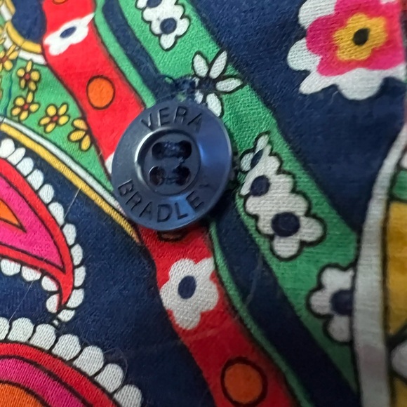Vera Bradley Multicolor Paisley button up long sleeved blouse size M EUC - Picture 8 of 8